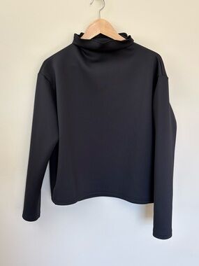 Aday Like a Boss Mock Neck Scuba Pullover Black Size Medium